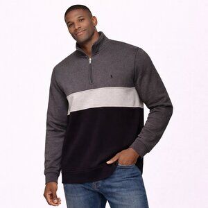 IZOD Plus size men's stretch sweat shirt 8" zipper front- Size:XL.